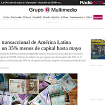 Mercado transaccional de Amrica Latina moviliz un 35% menos de capital hasta mayo
